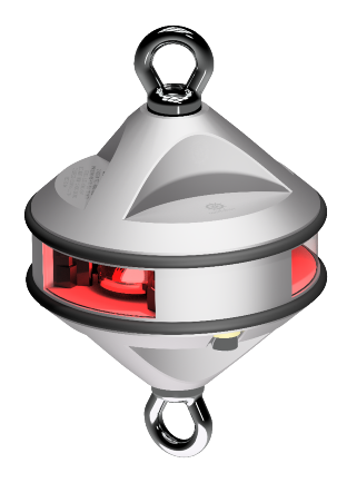 3nm 360° Red, hoist, silver anodized